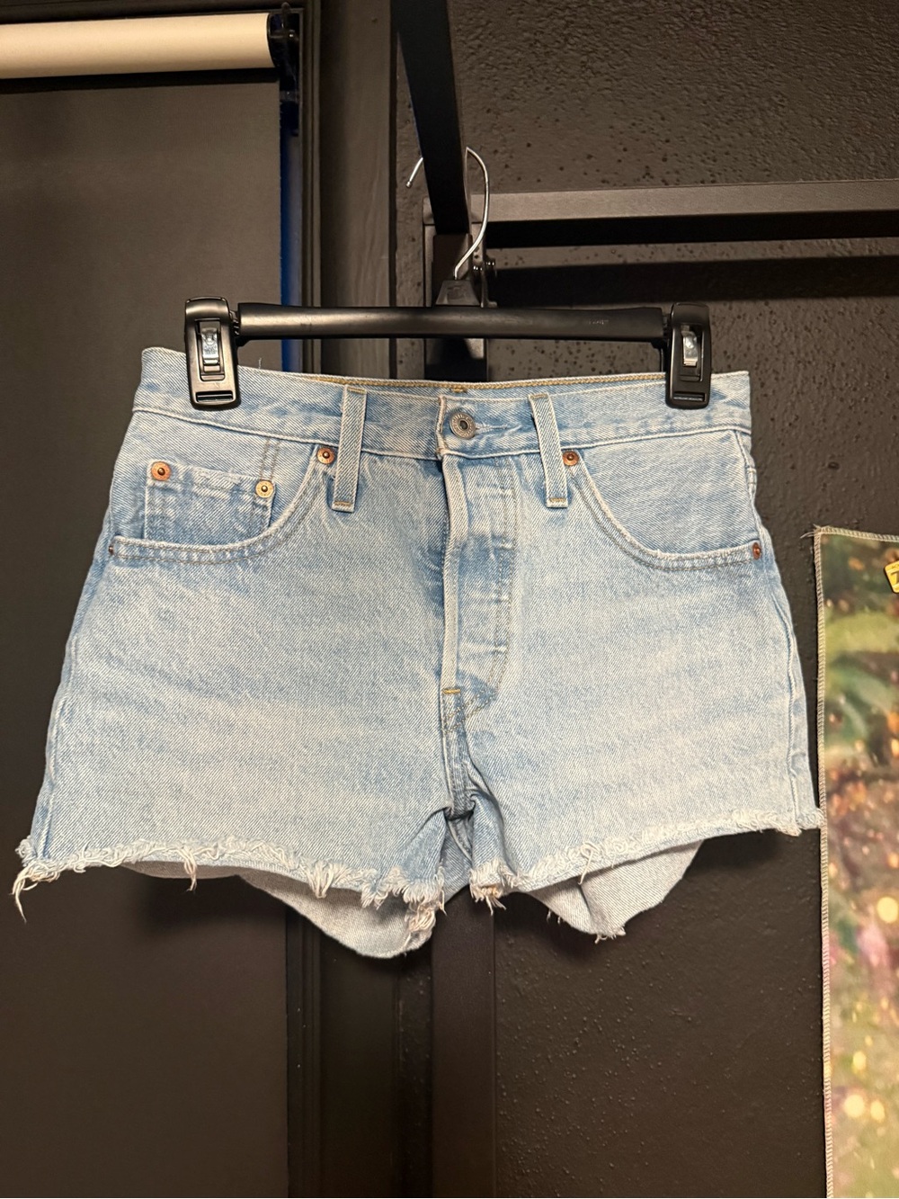 Light Blue Denim Women's High-Rise Cutoff Shorts